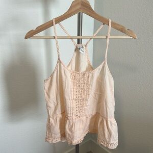 Peach Lace Trim Cami Top